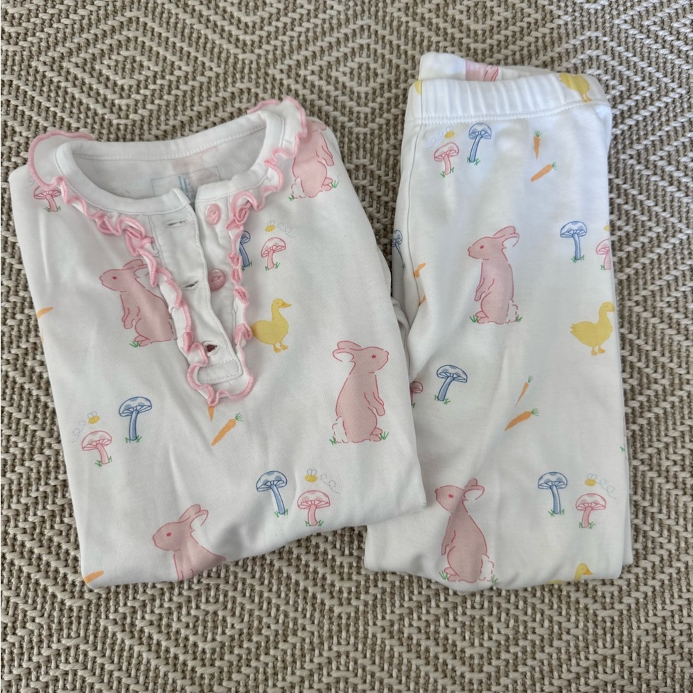 Little English Pajamas with Bunny and Duck Print